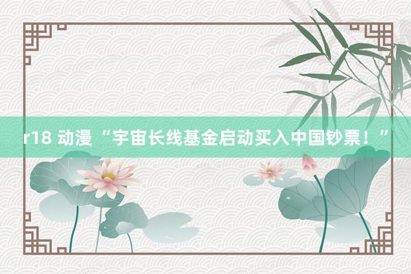r18 动漫 “宇宙长线基金启动买入中国钞票！”