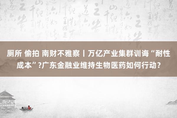 厕所 偷拍 南财不雅察丨万亿产业集群训诲“耐性成本”?广东金融业维持生物医药如何行动？