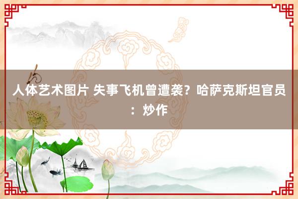 人体艺术图片 失事飞机曾遭袭？哈萨克斯坦官员：炒作