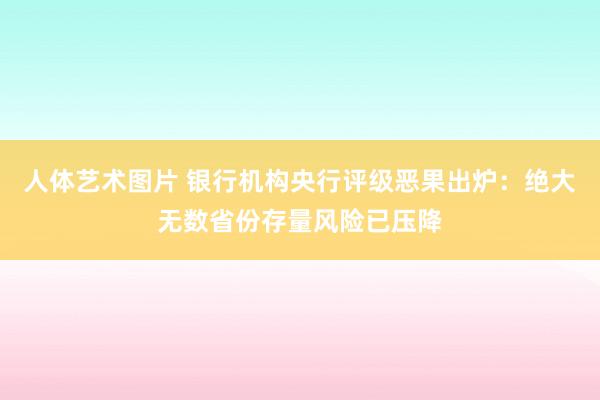 人体艺术图片 银行机构央行评级恶果出炉：绝大无数省份存量风险已压降