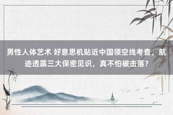 男性人体艺术 好意思机贴近中国领空线考查，航迹透露三大保密见识，真不怕被击落？