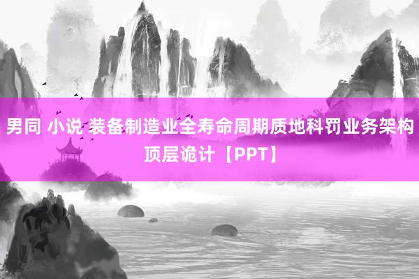 男同 小说 装备制造业全寿命周期质地科罚业务架构顶层诡计【PPT】