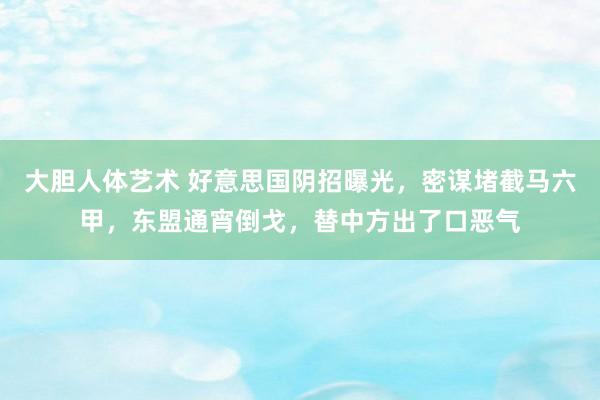 大胆人体艺术 好意思国阴招曝光，密谋堵截马六甲，东盟通宵倒戈，替中方出了口恶气