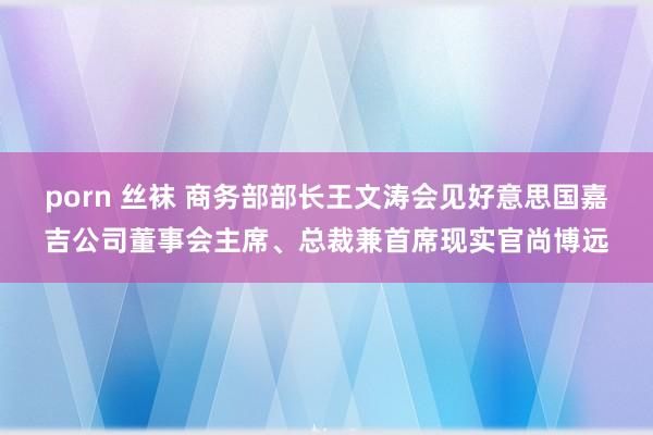 porn 丝袜 商务部部长王文涛会见好意思国嘉吉公司董事会主席、总裁兼首席现实官尚博远
