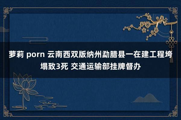 萝莉 porn 云南西双版纳州勐腊县一在建工程垮塌致3死 交通运输部挂牌督办