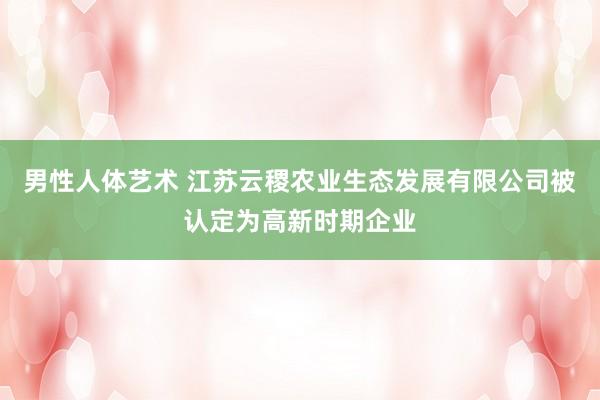 男性人体艺术 江苏云稷农业生态发展有限公司被认定为高新时期企业