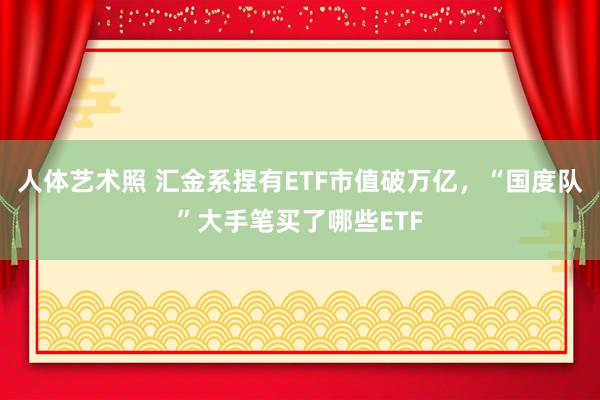 人体艺术照 汇金系捏有ETF市值破万亿，“国度队”大手笔买了哪些ETF