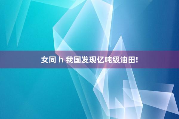 女同 h 我国发现亿吨级油田!