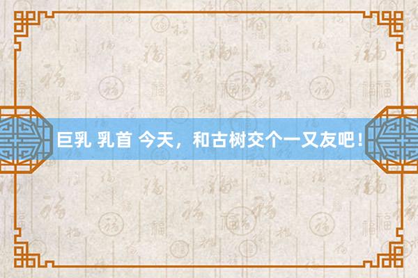 巨乳 乳首 今天，和古树交个一又友吧！