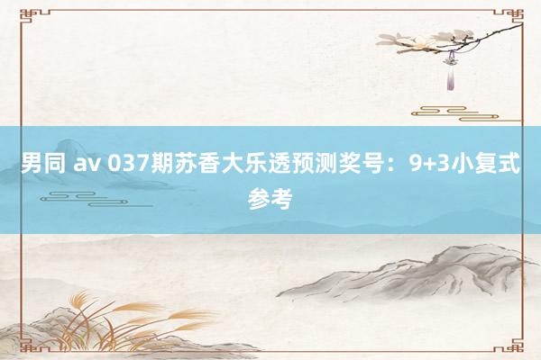 男同 av 037期苏香大乐透预测奖号：9+3小复式参考