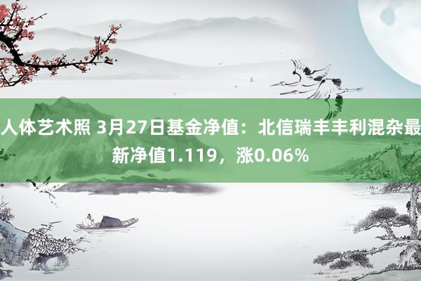 人体艺术照 3月27日基金净值：北信瑞丰丰利混杂最新净值1.119，涨0.06%