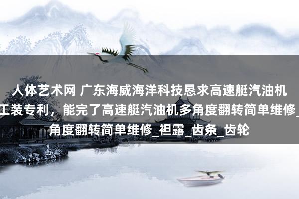 人体艺术网 广东海威海洋科技恳求高速艇汽油机维修用翻转固定工装专利，能完了高速艇汽油机多角度翻转简单维修_袒露_齿条_齿轮