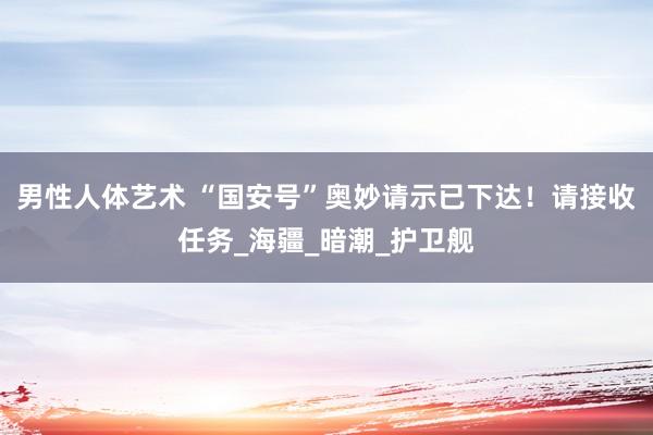 男性人体艺术 “国安号”奥妙请示已下达！请接收任务_海疆_暗潮_护卫舰