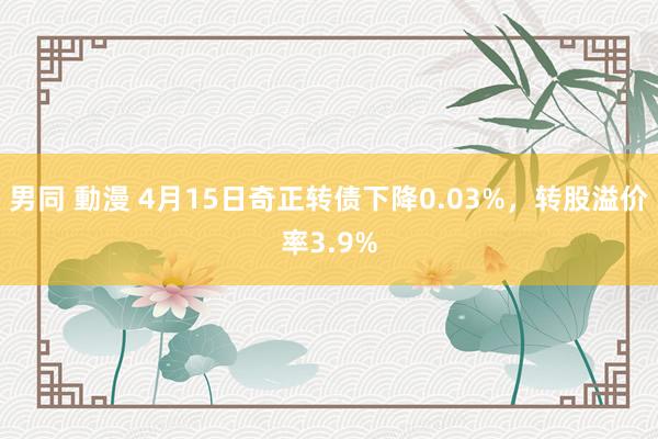男同 動漫 4月15日奇正转债下降0.03%,转股溢价率3.9%