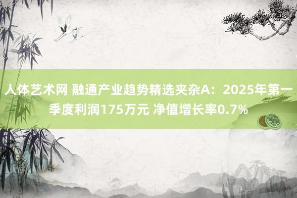 人体艺术网 融通产业趋势精选夹杂A：2025年第一季度利润175万元 净值增长率0.7%