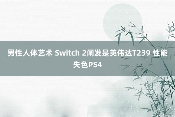 男性人体艺术 Switch 2阐发是英伟达T239 性能失色PS4