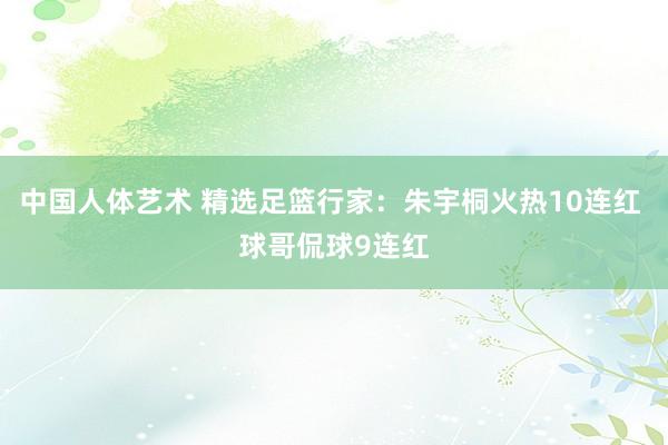 中国人体艺术 精选足篮行家：朱宇桐火热10连红 球哥侃球9连红