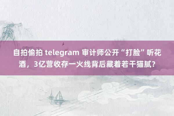 自拍偷拍 telegram 审计师公开“打脸”听花酒，3亿营收存一火线背后藏着若干猫腻？